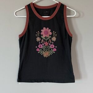 Natural Life folk art Black Tank Top